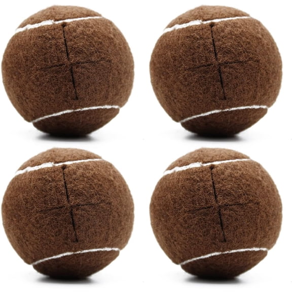 Magicorange 4 PCS Precut Walker Tennis Balls for Furniture Legs and Floor Protection, Heavy Duty Long Lasting Felt Pad Glide Coverings(Brown)