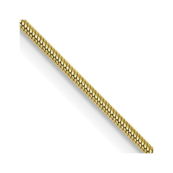 Auriga 10K Yellow Gold .9 mm Round Snake Chain Necklace for Women 16"