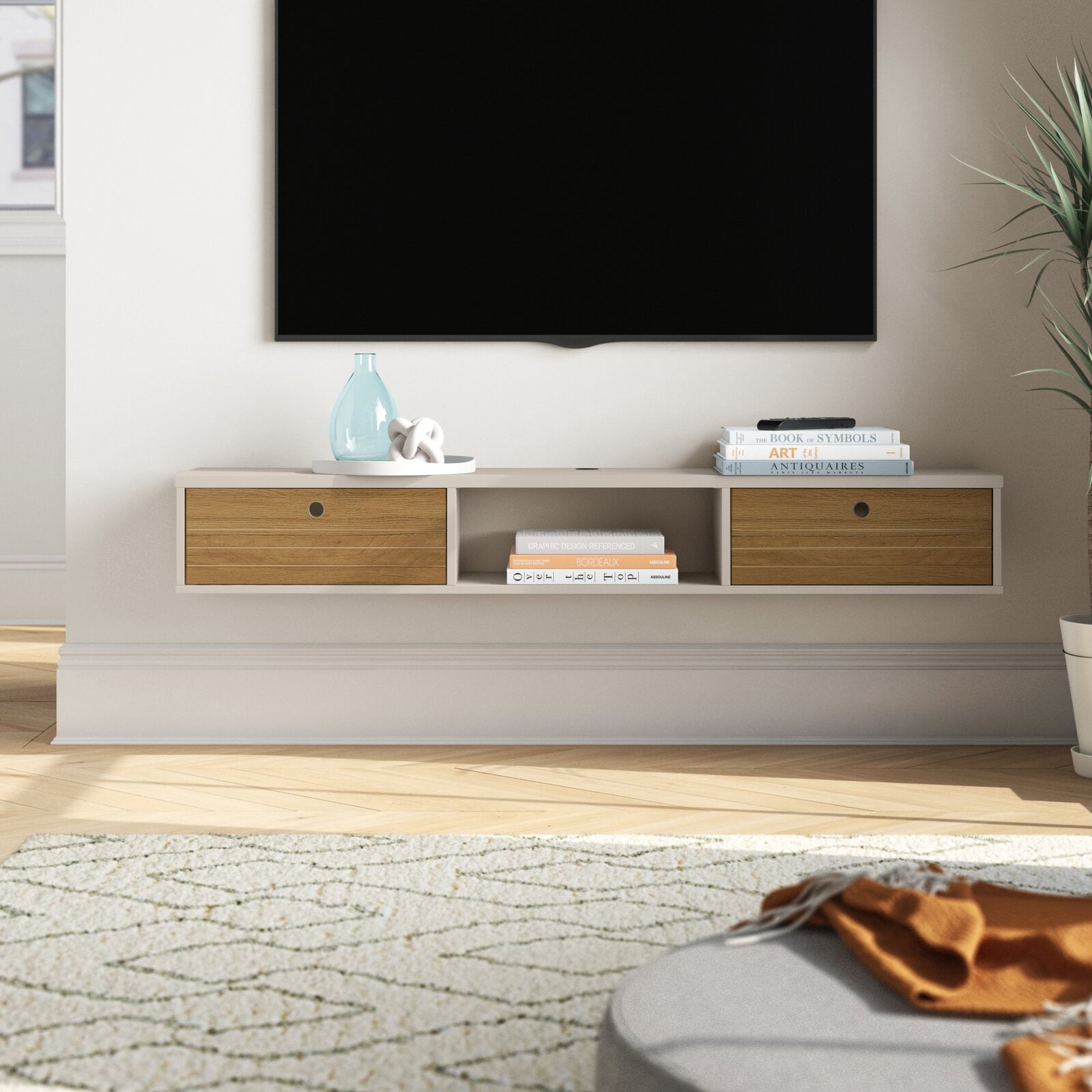 Hayward Floating TV Stand for TVs up to 60", Interior Shelf Material: Wood,  Material: Manufactured Wood - Walmart.com
