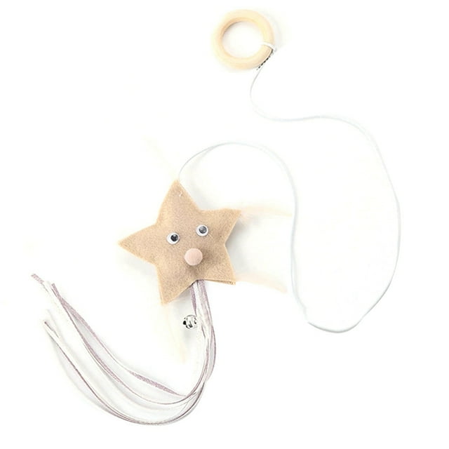 Cat Tassel Wand Star Cloud Cat Bell Decor Cat Teaser Wand Kitten Interactive Toy