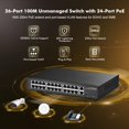 thumbnail image 2 of Switch de red MokerLink de 24 puertos PoE, 300 W, no administrable, 2 of 7