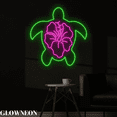 thumbnail image 3 of Glowneon Turtle Hibiscus Led Art, Sea Turtle Neon Sign, Home Decor, 3 of 5