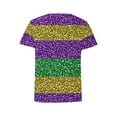 thumbnail image 4 of Cadancy Mardi Gras Tshirts Women Rave Party Holiday Graphic Crew Neck Short Sleeve Tops Funny Trendy Casual Loose Blouse Glitter Carnival Outfits, 4 of 5