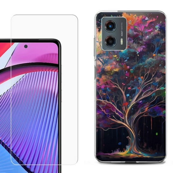 OneToughShield ® Compatible with Motorola Moto G 5G 2023, Shockproof Phone Case, with Tempered Glass Screen Protector - Tree of Life