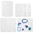 thumbnail image 1 of 4Pcs Resin Earring Mold Silicone Pendant Jewelry Casting Durable DIY Teardrop Moon Leaf Epoxy, 1 of 10