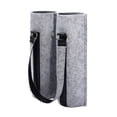 thumbnail image 1 of Bolsa aislada portátil perfecl para botellas de vino 750ml con asas de cuero PU gris, 1 of 8