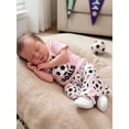 thumbnail image 6 of BemeyourBBs Kid Toddler Baby Girls Football Outfit Infant Baby Girl Summer Clothes Cute Letters Print Short Sleeve T-shirt with Soccer Bell Bottom Flare Pants Set Toddler Girls Summer Outfit, 6 of 9