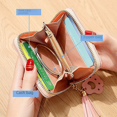 thumbnail image 5 of Monedero pequeño de bolsillo corto con borlas de dibujos animados, con clip para cambio de estudiante, bolso de mano para mujer, 5 of 5