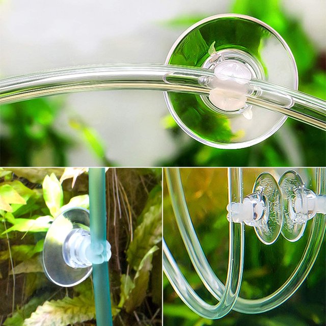 Paquete de 8 ventosas para acuario con clips firmes y bridas ajustables con cremallera para pecera hechas de plástico transparente seguro LingWen 1327534325515