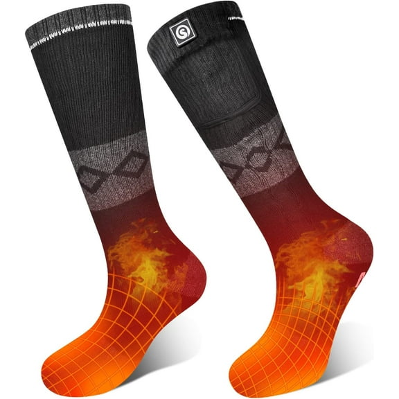Savior Heat Heated Socks for Women Men,Foot Warmers Electric Rechargable Battery Heating Socks,Winter Cold Feet Hunting Ski Camping Hiking Riding Motorcycle Snowboating Thermal Warm Socks