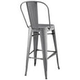 thumbnail image 2 of Industrial Country Cottage Farm Beach House Bar Pub and Dining Kitchen Bar Side Stool Chair, Metal Steel, Silver, 2 of 5