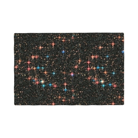 

Placemats Set of 4 Glitter galaxy sky night black starry Heat Resistant Non - Slip Place mats Waterproof table mat for Kitchen Dining-4片装