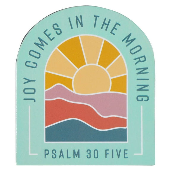 Christian Art Gifts Inspirational Men & Women's Bible Verse Fridge Magnet: Joy Comes in the Morning