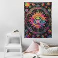 thumbnail image 4 of ONETECH  Dimond Burning Sun Moon Stars Psychedelic Tie Dye Mandala Tapestry Good Luck Tarot Wall Hanging Boho Hippie Hippy Celestial Indian Trippy Bohemian Tapestries (Poster, 4 of 7