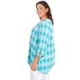 thumbnail image 4 of Larky Lark Womens Plus-Size Lattice Pattern Print Knit Tie Sleeve Top, 4 of 5