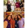thumbnail image 3 of FEREMO Nightgowns for Women Plus Size Pleated Sleepwear with Pockets 3 Pack, 3 of 8