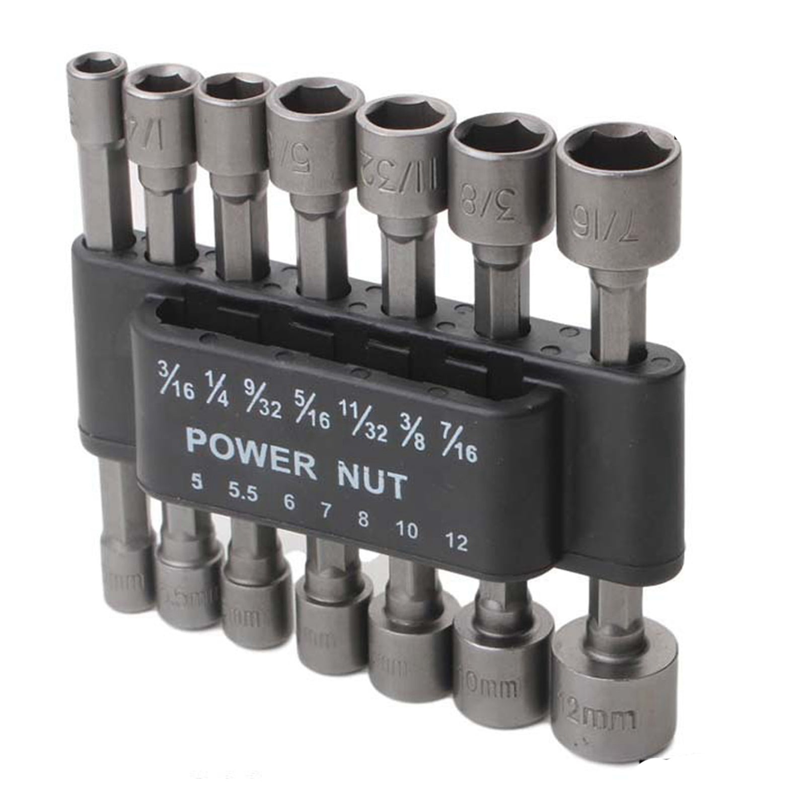 14Pieces Power Nut Driver Drill Bit Set Metric Socket Wrench Screw 1/4Hex  Shank