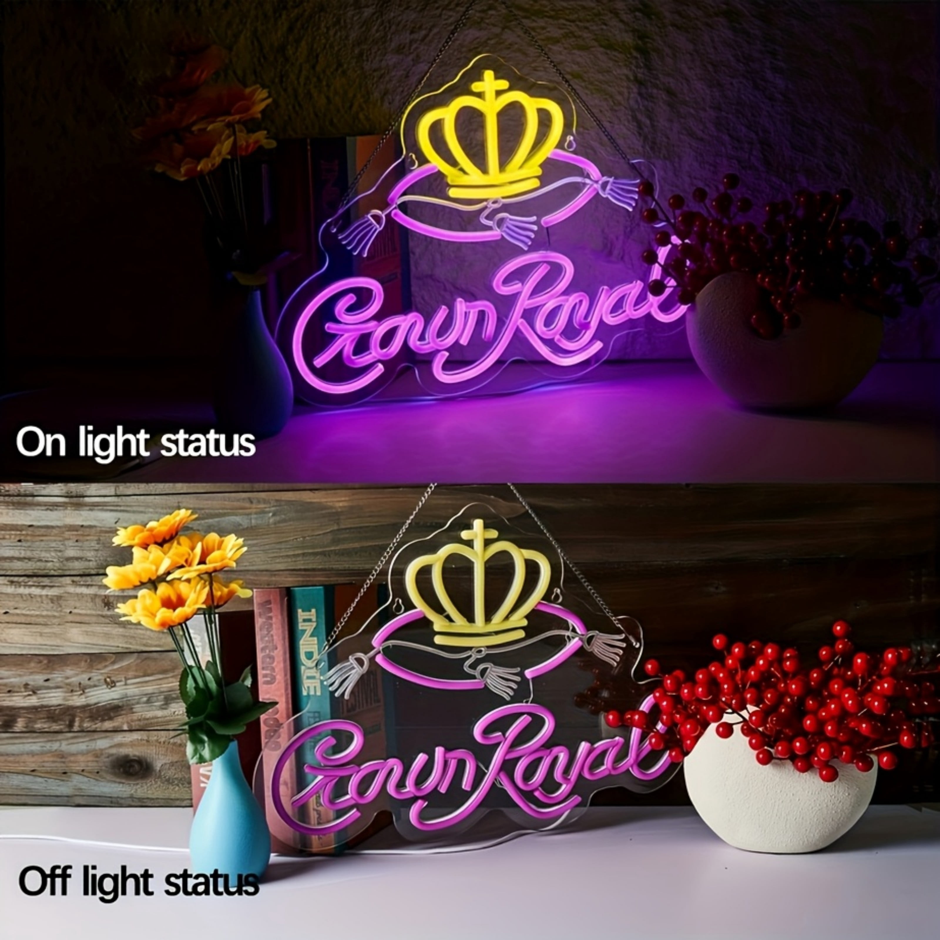 UPONRAY Whisky Neon Signs, 16.5"*12.2" Dimmable & USB-Powered LED Neon Light, Stylish Wall Decor for Bar, Party, Restaurant, Living Room, Man Cave