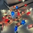 thumbnail image 5 of 4th of July Patriotic Decorations - Red White Blue LED Star & Flag String Lights, Flashing Outdoor/Indoor Light String for Independence Day, Memorial Day, Christmas, Party, Yard, Home Decor, 5 of 9