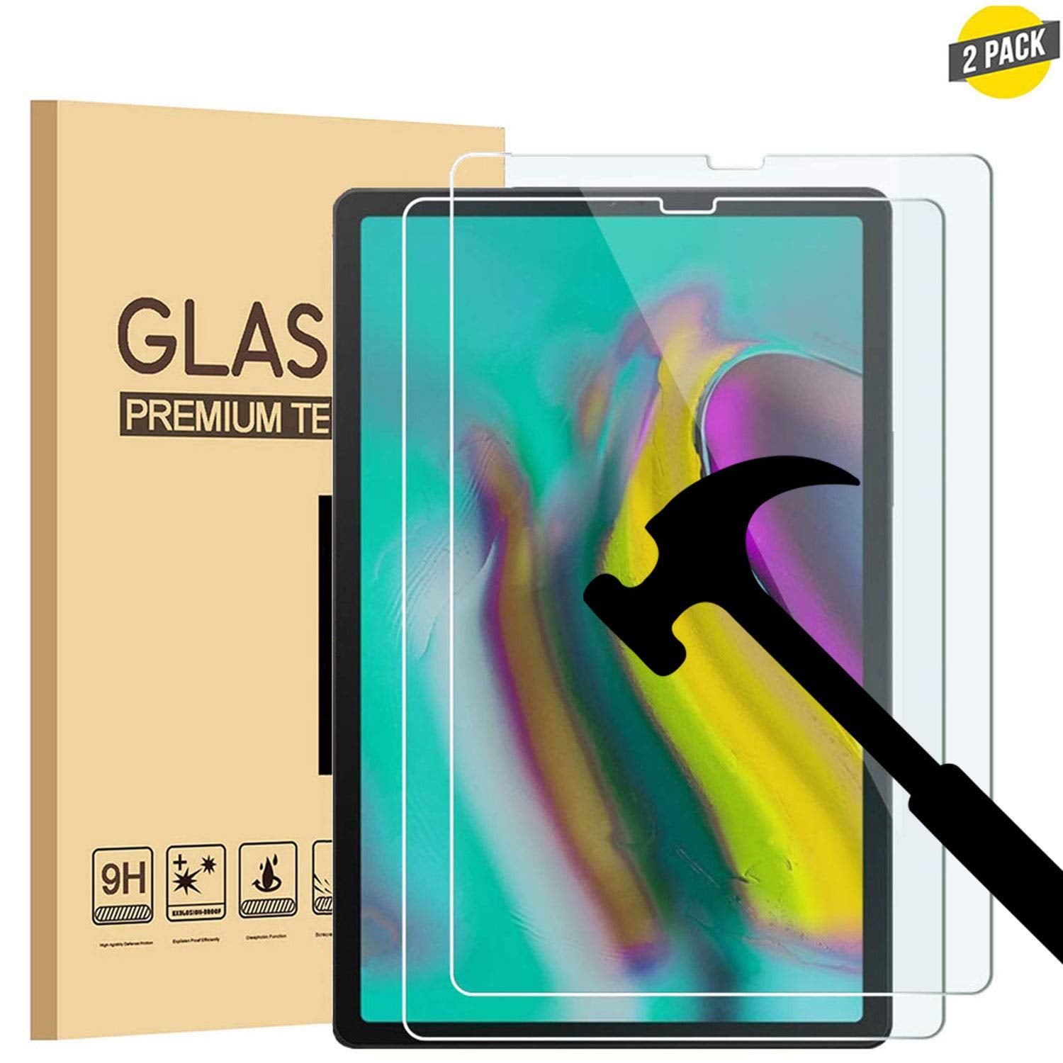 2 EpicGadget Screen Protector for Galaxy Tab A 10.1 2019 SM-T510/SM-T515 Scratch Resistant Bubble Free Tempered Glass Screen Protector for Samsung Galaxy Tab A 10.1 Released in 2019 - Walmart.com