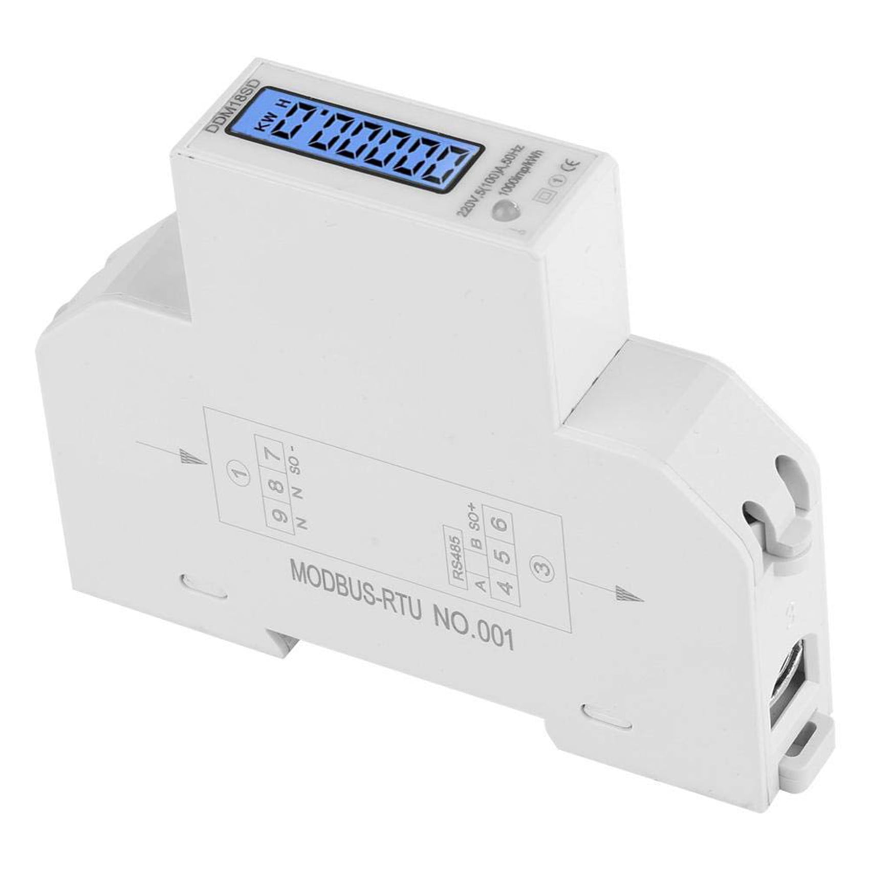 3X 5-100A 220V Energy Meter Single Phase RS485 MODBUS Protocol LCD Backlit Display Din Rail Watt Meter Energy Meter