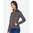 thumbnail image 2 of North End 78697 Women's Flux Mélange Bonded Fleece Jacket-Carbon/ Orange Soda-L, 2 of 5