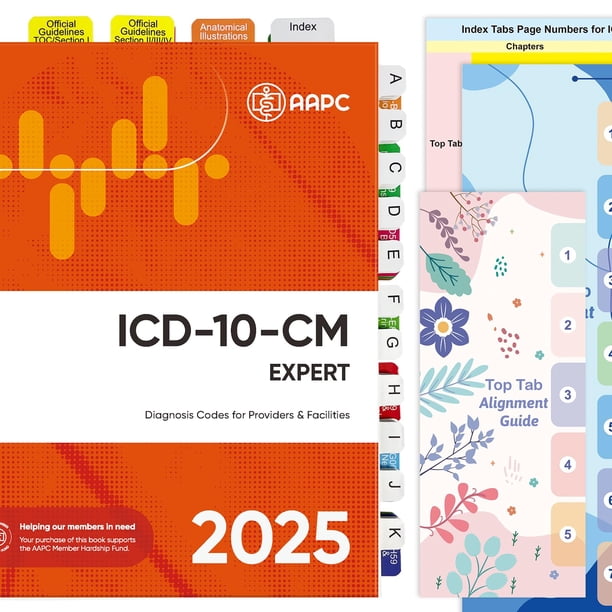 Set laminado Tojoyify ICD-10-CM 2025 AAPC de Index Tabs