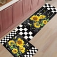 thumbnail image 3 of Sunflower Kitchen Decor Kitchen Rugs Set of 2 Summer Kitchen Mats Rugs Non Skid Washable Anti Fatiguee Farmhouse Buffalo Plaid Doormat Carpet for Bedroom Bathroom Living Room 17x30in+17x47in, 3 of 6