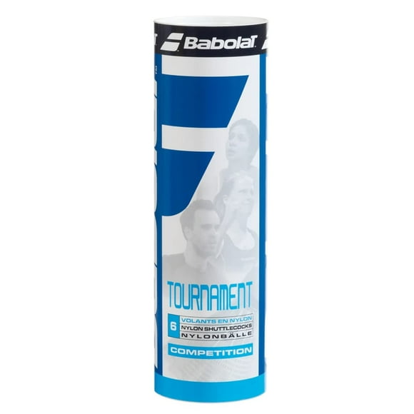 Babolat Tournament Badminton Nylon Shuttlecock , White | Pack Of 6 For Adults