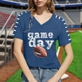thumbnail image 5 of Gamivast Womens Graphic Tees Game Day Sparkly Football Graphic Print V Neck Short Sleeve Athletic Shirts T Shirts Trendy Casual Athletic Workout Wear, 5 of 5