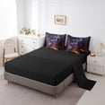 thumbnail image 3 of Magical Dragon Bedding Twin Size 7pcs Wild Animal Comforter Set, Purple Lightning Bedding Comforter Sets Flame Fire Bed in a Bag, 3D Dragon Bedding Accessories Teen Adult Magic Theme Decor, 3 of 5