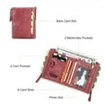 thumbnail image 6 of Contact's Soft Leather Wallet for Women Small Bifold Coin Purse Double Zipper Card Holder with RFID Blocking (Rose Tan), 6 of 8