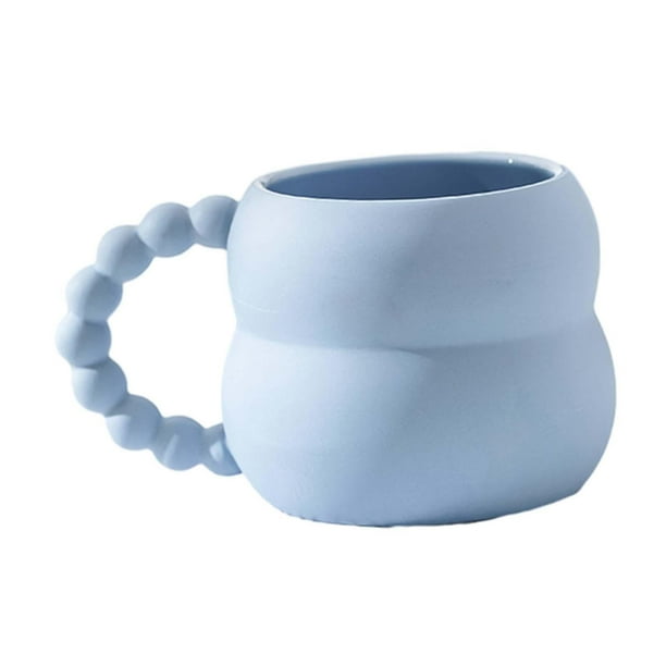 Taza de café de cerámica creativa de 280 ml, tazas de té, tazas de café para té, café y zumo. Azul