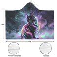 thumbnail image 3 of Magical Galaxy Black Cat Wearable Blanket Hoodies for Women Men Adults Cat Lovers Warm Cozy Starry Sky Black Cats Hooded Blankets for Bed Sofa Decor Birthday Gifts 60x80 Inch, 3 of 5