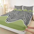 thumbnail image 3 of Homewish Fashion Abstract Artwork Bed Sheets, Chic Stripe Waves King Sheets, Teens Adult Men Women Sheet Set, Super Cozy Room Decor, 4-Piece, 3 of 7