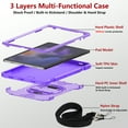thumbnail image 5 of Dteck Case for Samsung Galaxy Tab A9 Plus 11 Inch (SM-X210/X215/X216/X218),Shockproof Silicone Case 360°Rotating Adjustable Shoulder Hand Strap & Stand Protective Cover for Galaxy Tab A9+ 2023,Purple, 5 of 8