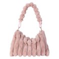 thumbnail image 1 of Bolso Bandolera Mullido para Mujer Bolso Hombro Suave para Otoño Invierno (rosa), 1 of 9