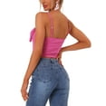 thumbnail image 3 of INSPIRE CHIC Women's Cropped Top Bowknot Front Spaghetti Strap Cami, 3 of 5