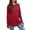 Red, variant on qolati Women's Casual Long Sleeve Tops Fall Fashion Crew Neck Round Hem Loose T-Shirts Basic Tunic Tops with Thumb Holes