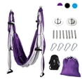 thumbnail image 1 of Preenex Aerial Yoga Swing Set, Yoga Hammock Trapeze Sling Inversion Tool for Home or Gym, Include Ceiling Mounting Kit and 2 Extensions Straps, 1 of 8