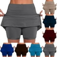 thumbnail image 6 of gakvbuo High Waisted Active Skort for Women Tennis Skirt Solid Color Workout Skirt with Built-in Shorts for Running Workout Sports Shorts Bottoming Skirt, 6 of 6