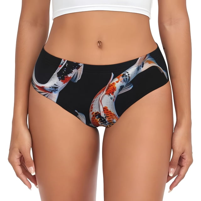 Fotbe Tricolor Koi Fish Trio Calzones Estampados para Mujer – Ropa Interior de Algodón, Cómoda, Suave y Elástica-XX-Large