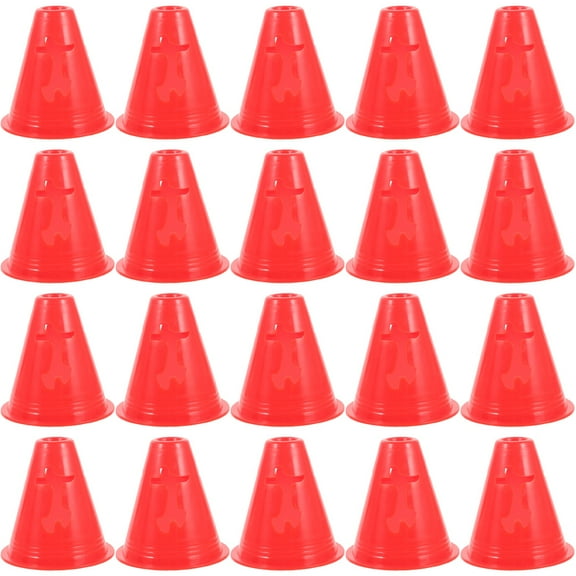 20Pcs Yellow PE Training Cones for Football and Soccer Practice Windproof and Durable Small Size