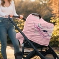 thumbnail image 5 of Renewold Dragon Bubble Tea Pink Stretchy Baby Car Seat Covers Carseat Canopy, Baby Breastfeeding Stroller High Chair Shopping Cart Cover, 5 of 7