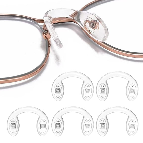 HBMYN 5Pcs Eyeglass Nose Pads,U Shape Nose Pads for Glasses,Screw-On Nosepads,Anti-Slip Soft Silicone Nose Pad Replacement for Glasses,Sunglasses