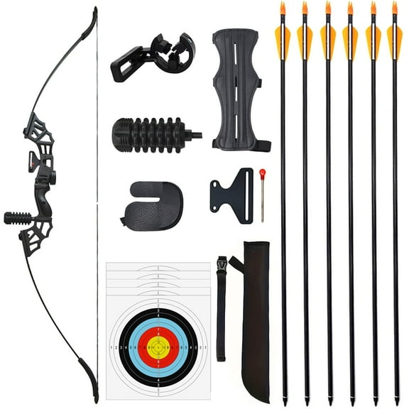 Piaoyu Archery 50" Takedown Bow and Arrows Set for Adults 40lb Metal Riser Right Hand Recurve Bow Kit for Beginner To Intermediate Hunting Target