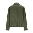 thumbnail image 5 of jtjvou Womens Faux Suede Jackets Long Sleeve Casual Cropped Zipper Biker Moto Jacket Fall Winter Outfits Green XL, 5 of 9