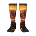 thumbnail image 1 of Fotbe Vintage Sunflower Cow A Calcetas Divertidas Estampadas para Hombre y Mujer, Calcetas de Algodón hasta la Rodilla para Caminar, Correr, Enfermería y Embarazo, 1 of 6