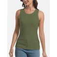thumbnail image 3 of 3-pack Green Women Tank Tops Summer Sleeveless Basic Cami Top Shirt Slim Racerback Blouses, 3 of 7
