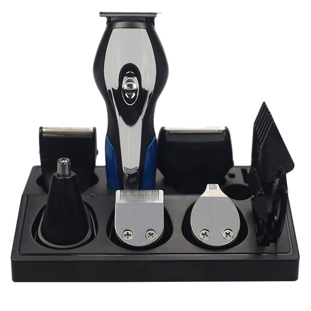 1Pc USB Charging Multi-function Hair Cutting Set Razor Nose Hair Shaver Electric Cutting Shears With Carving With Battery (Black)